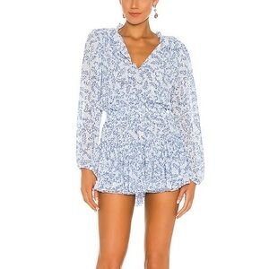 Misa Los Angeles Lorena Mini Dress in Blue Petals